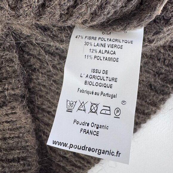 POUDRE ORGANIC - BABY KNITTED SWEATER - WOOL&ALPAGA- BROWN - 9M - NEW NO TAG - Picture 5 of 5